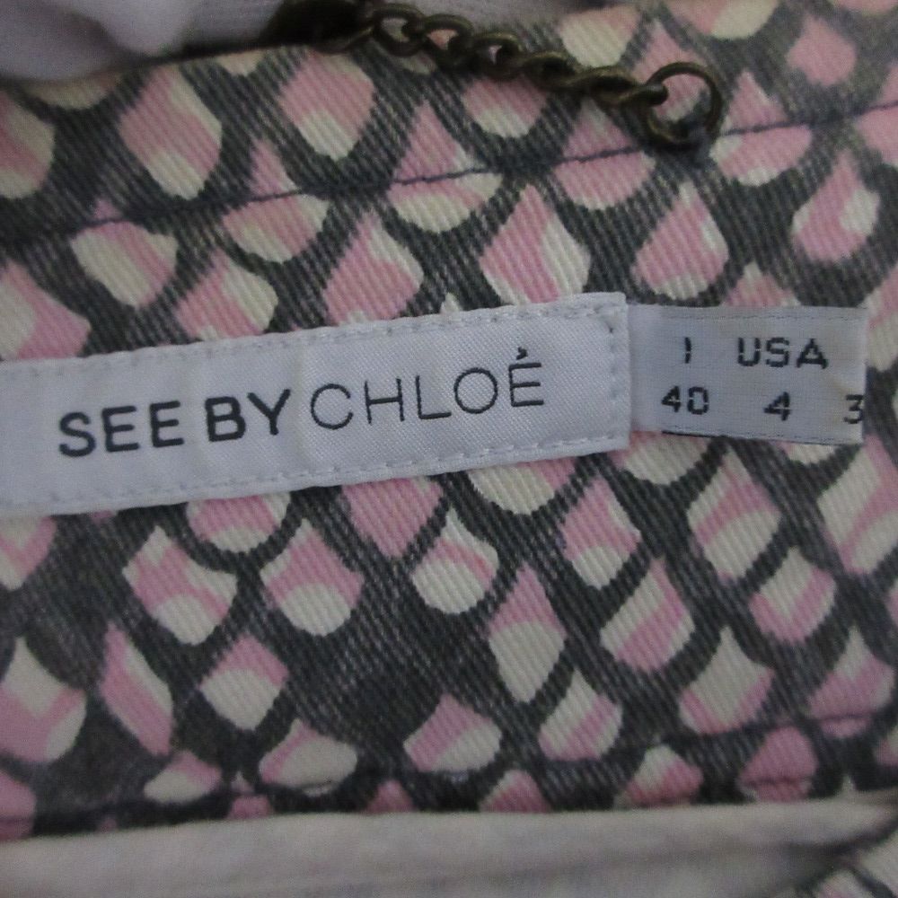 美品 SEE BY CHLOE シーバイクロエ 総柄 ショート丈 クロップド