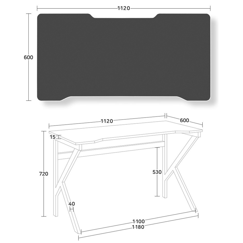 ゲーミングデスク オフィスデスク 112cm*60cm*72cm パソコンデスク K字