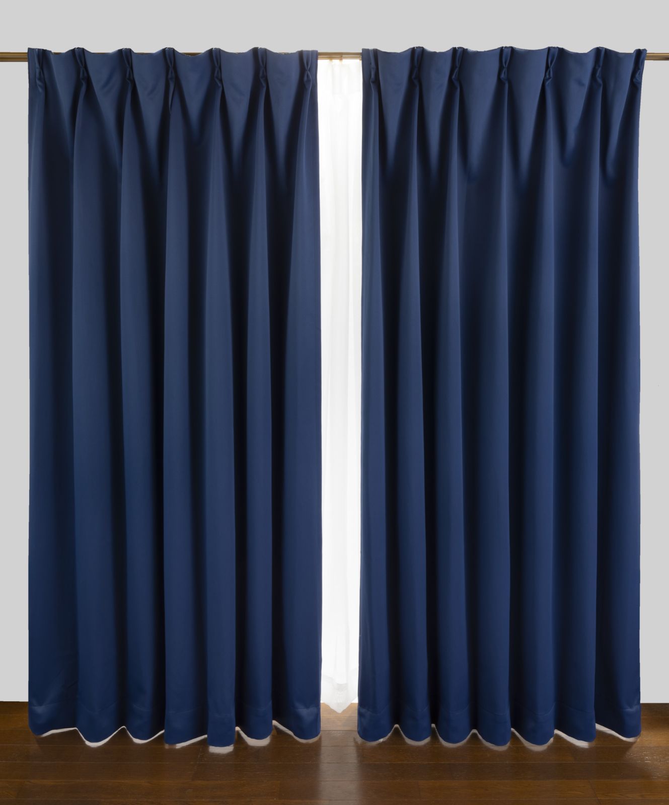 【送料無料】１級遮光無地遮熱防炎カーテン【コロレ】　　巾130cmX丈85cm～130cm　１枚入　ネイビー