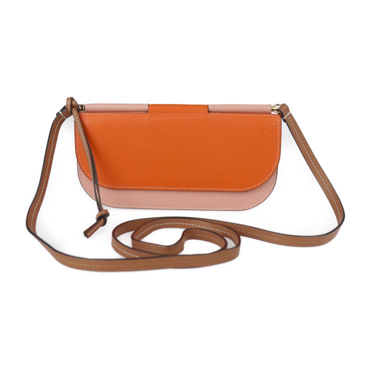 ロエベ ゲートポシェット レザー ショルダーバッグ オレンジ ピンク 4345 LOEWE（ロエベ） LOEWE GATE POCKET ゲートポケット ショルダーバッグ
