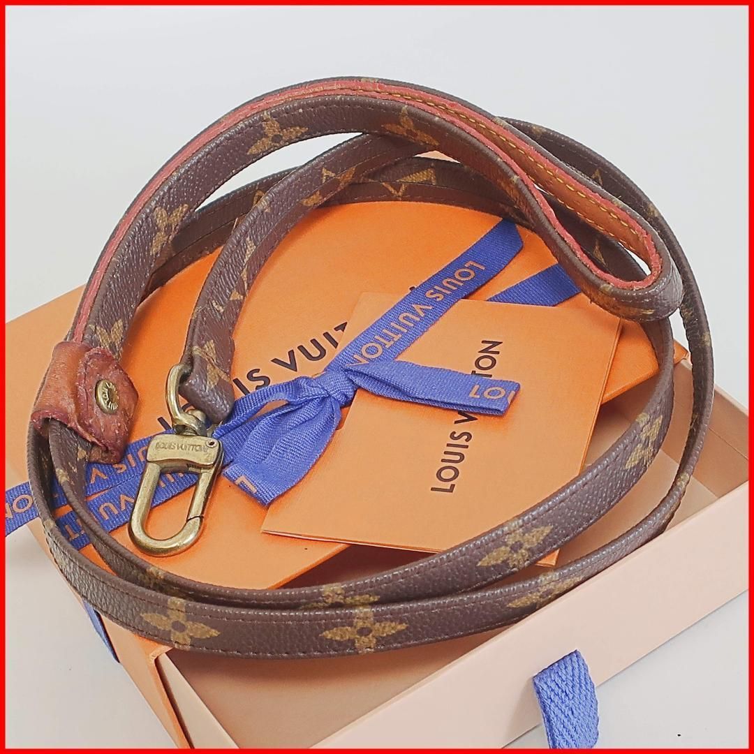 ルイヴィトン Louis Vuitton ペットリード Dog leash モノグラム Monogram ロゴ金具 Logo hardware ペット用品 Pet accessories 箱
