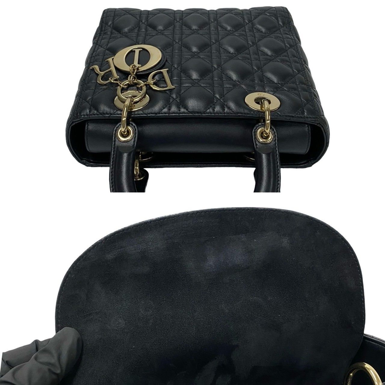 極 美品 Christian Dior ディオール レディディオール カナージュ 