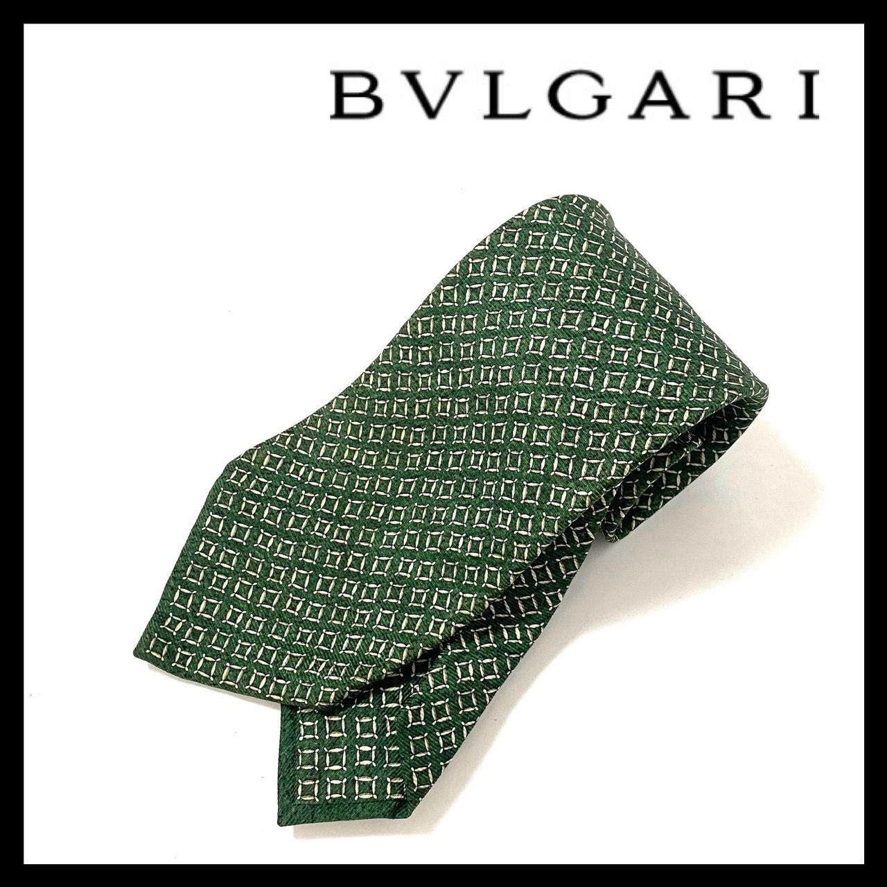 未使用◇BVLGARI ブルガリ 総柄 ネクタイ シルク グリーン ストライプ BVLGARI(ブルガリ) / ネクタイ/シルク/GRN/総柄 | 中古品の販売