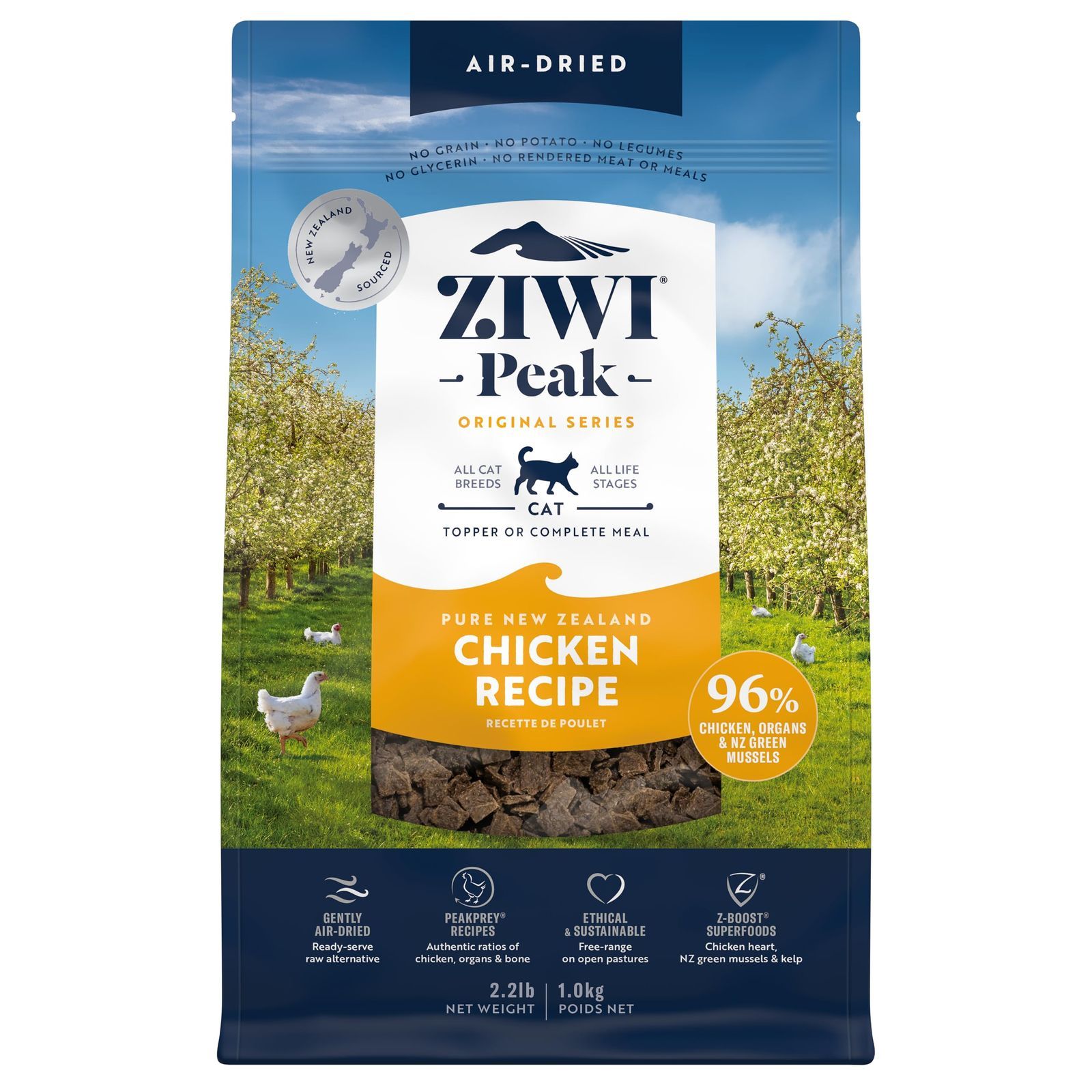 ZIWI ジウィ エアドライキャットフード フリーレンジチキン 1kg 自然食 チキン 1キログラム x 1