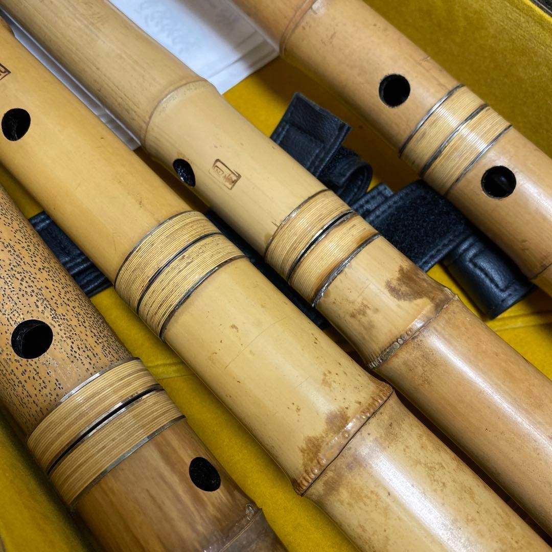 尺八 琴古流 銀三線など 銘有6本計8本 3115g 東Y6-0425