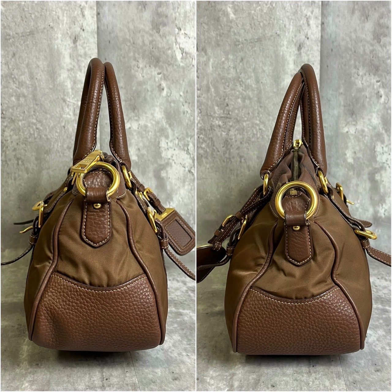 ✨良品✨ PRADA プラダ 2way ショルダーバッグ ハンドバッグ ロゴ金具 