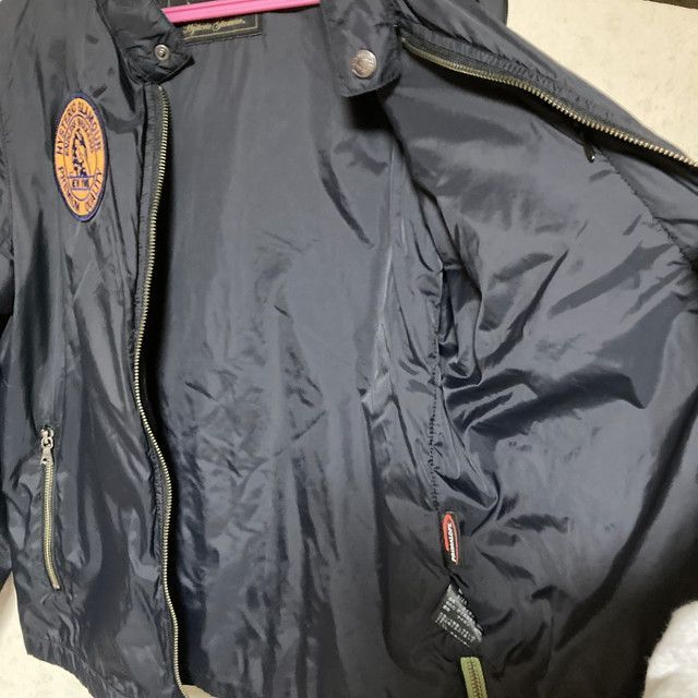 ヒステリックグラマー ナイロンライダースジャケット ワッペン 黒