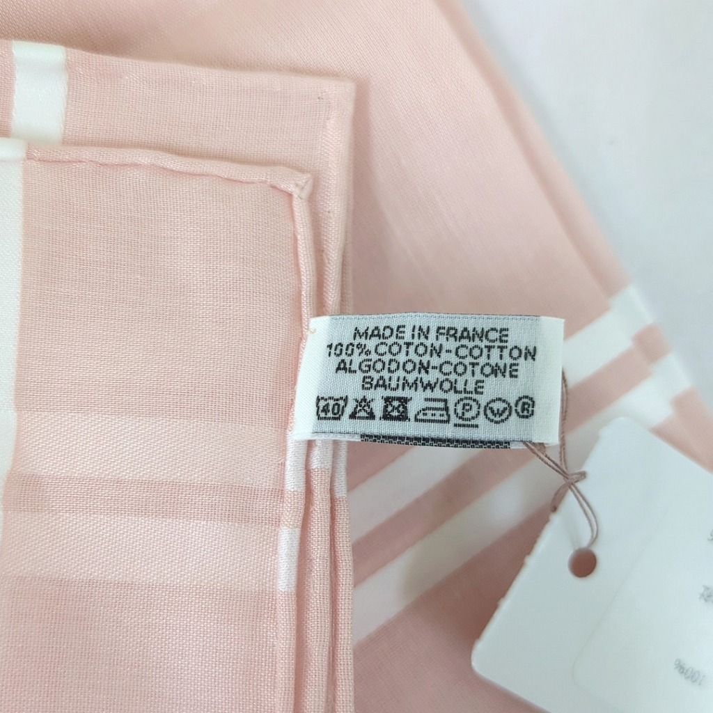 HERMES ピンク ストライプ ハンカチ 新品未使用(タグ付き)HERMES