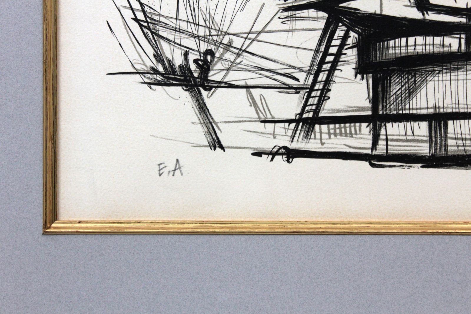 ベルナール・ビュッフェ 「レーダーステーション」 リトグラフ 版画 絵画 ベルナール・ビュッフェ 「レーダーステーション」 リトグラフ
