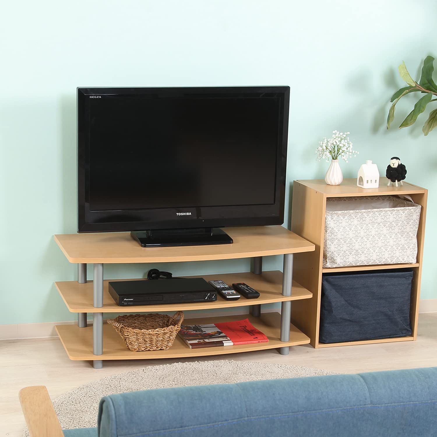 迅速発送】不二貿易 テレビ台 ローボード 32型 幅90×奥行40×高さ40.5cm