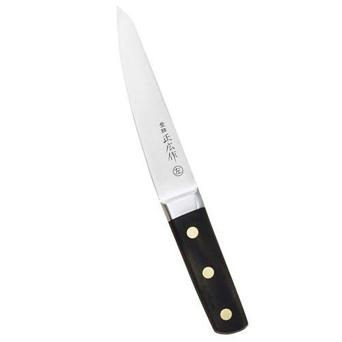 正広作 日本鋼 左きき用 ツバ付 骨透 丸 15cm |業務用| |送料別