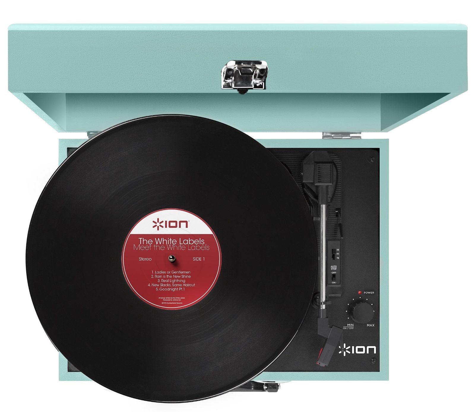 電池でも稼働 スピーカー内蔵持ち運び Vinyl スーツケース型