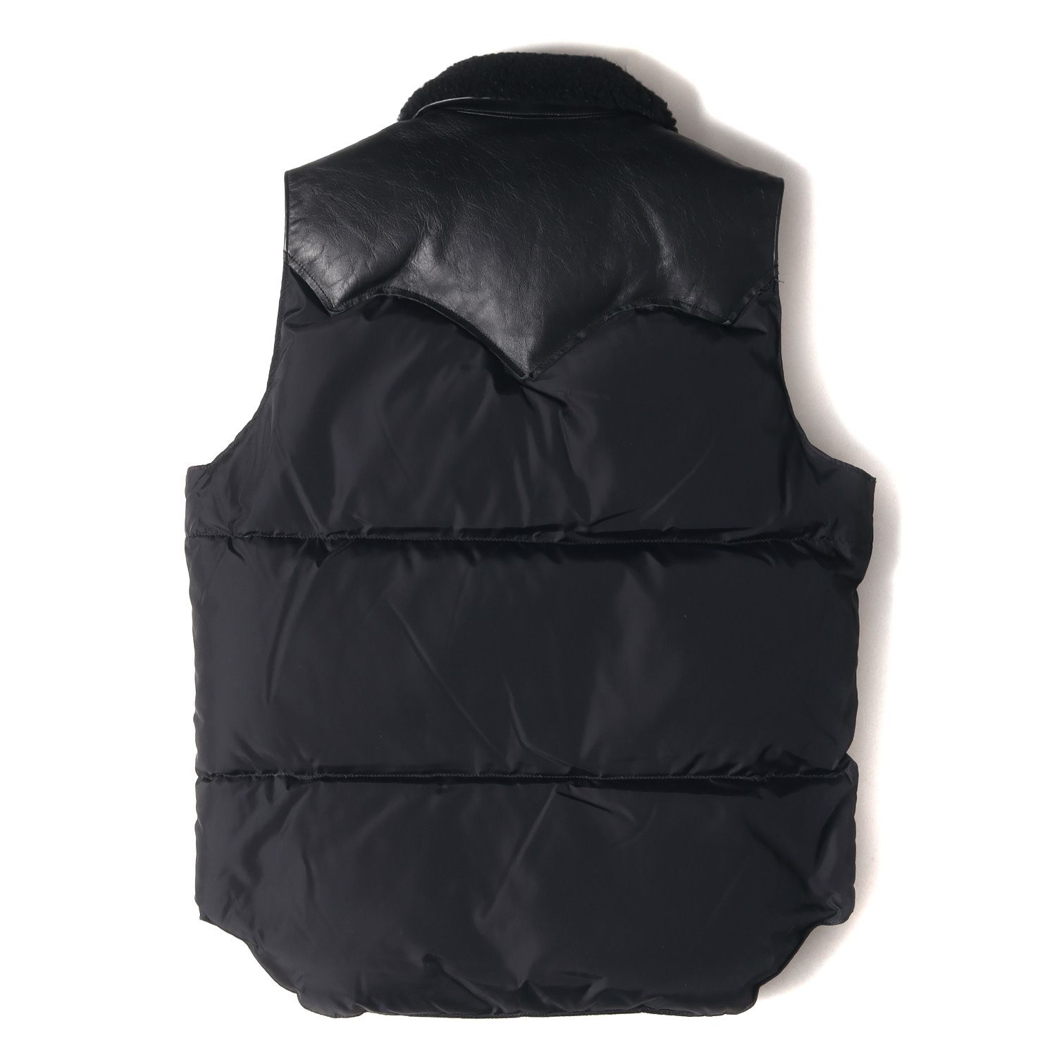 NEIGHBORHOOD ネイバーフッド ダウン ベスト サイズ:S Rocky Mountain Featherbed ロッキーマウンテン 襟ボア  レザーヨーク ダウンベスト ROCKY MOUNTAIN / N-DOWN VEST ブラック コラボ - メルカリ