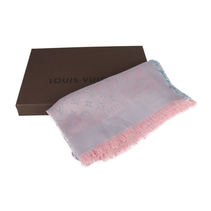 LOUIS VUITTON ルイ ヴィトン ストール M75749 ウール シルク ピンク