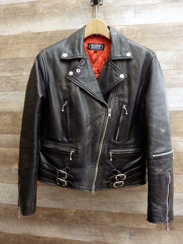 HORN WORKS ホーンワークス レザー ライダースジャケット本革 バイカー HORN WORKS/ホーンワークス ライダースダブルジャケット 革