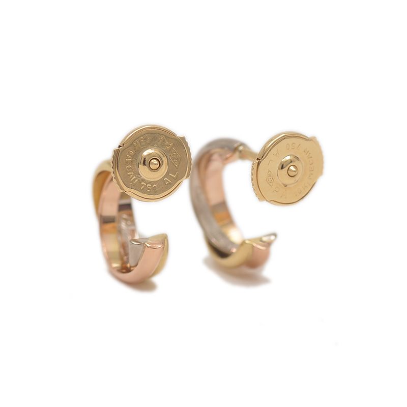 カルティエ ベビートリニティ ダイヤモンド ピアス 750 (K18YG K18PG