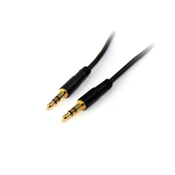 （まとめ）StarTech.com スリム3.5mmステレオミニプラグオーディオケーブル 4.6m オス/オス ブラック MU15MMS 1本 