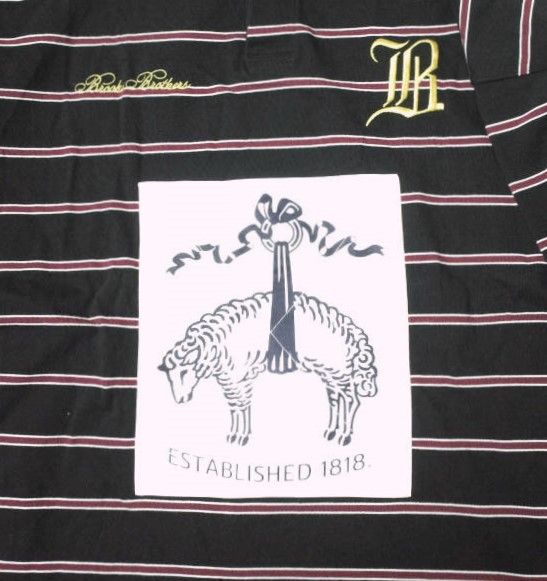 Brooks Brothers x BIOTOP ブルックスブラザーズ ビオトープ 23SS 別注 RUGGER L/S SHIRTS  ボーダーラガーシャツ 100207147 M ブラック 長袖 ラグビーシャツ トップス g13345