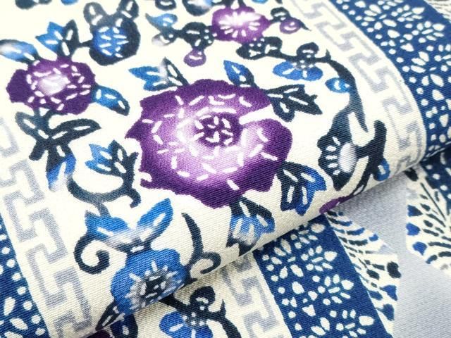 平和屋本店□極上 全通柄袋帯 紅型 花唐草間道 逸品 未使用 CYAA2533s5