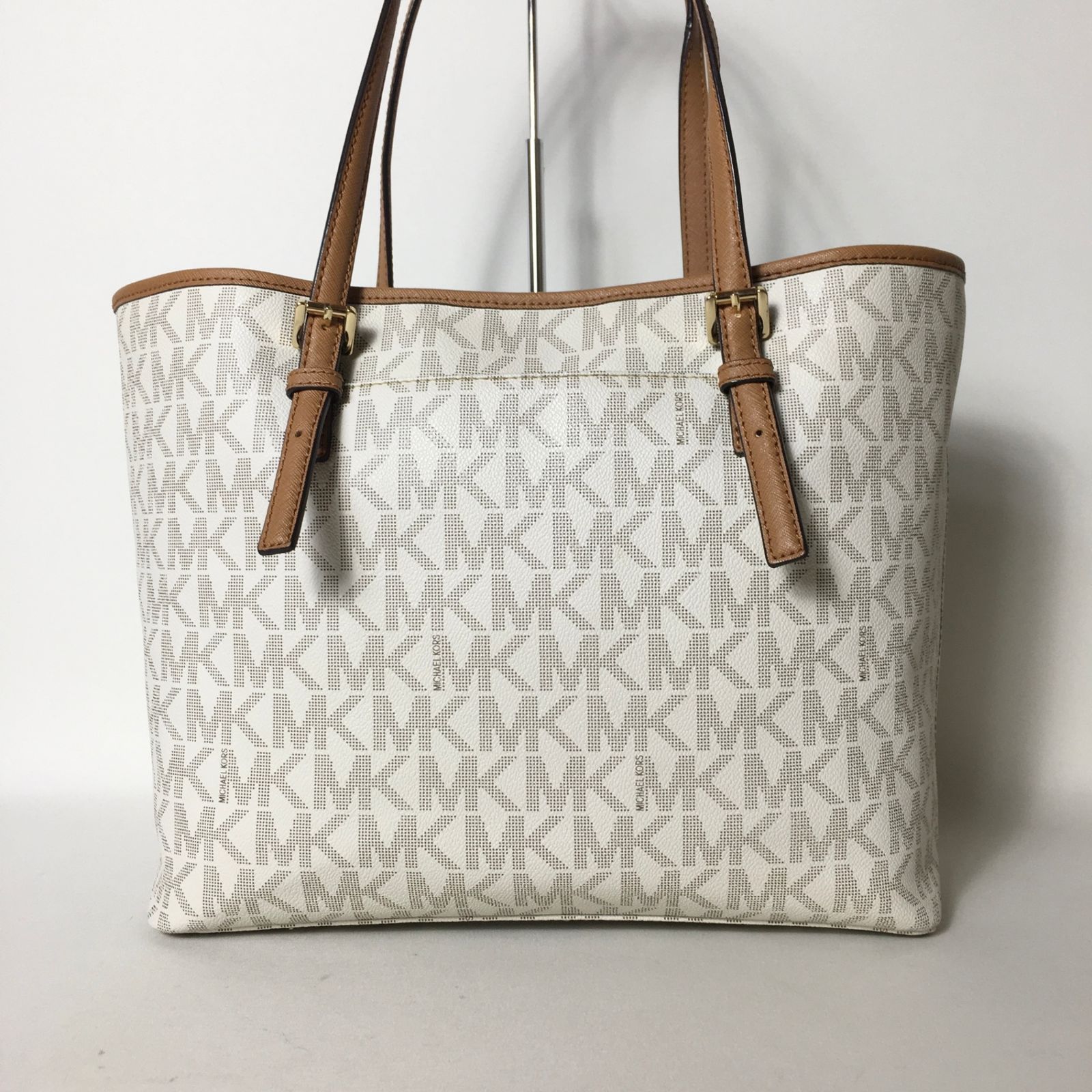 2508-22｜美品｜マイケルコース トートバッグ ブラウン ロゴ総柄