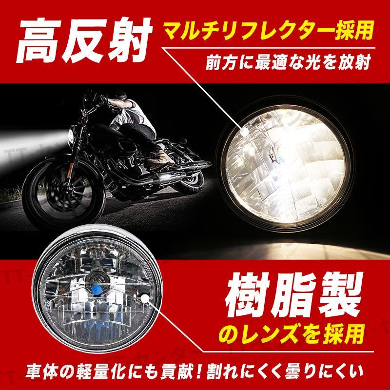 人気商品】 バイク ヘッドライト マルチリフレクター 180mm LED 純正