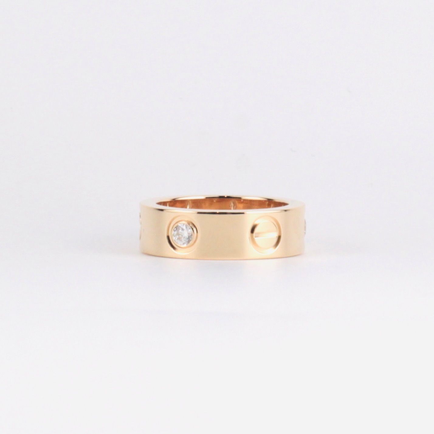 Cartier ラブリング YG Cartier カルティエ 3Pダイヤ ラブリング k18yg #47 7号 保証書付