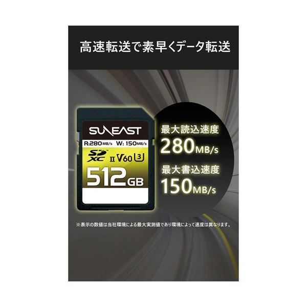 旭東エレクトロニクス SUNEAST SDXC UHS-II カード 512GB V60 SE-SDU2512GB2801枚