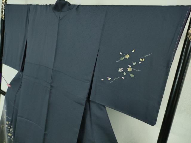 平和屋本店□極上 訪問着 竹紫苑 単衣 暈し染め 金通し地 逸品  