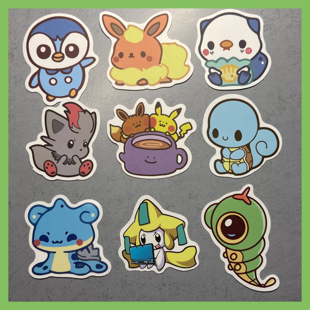 ポケモン】シール50枚【ピカチュウ、ポッチャマ、カビゴン、イーブイ