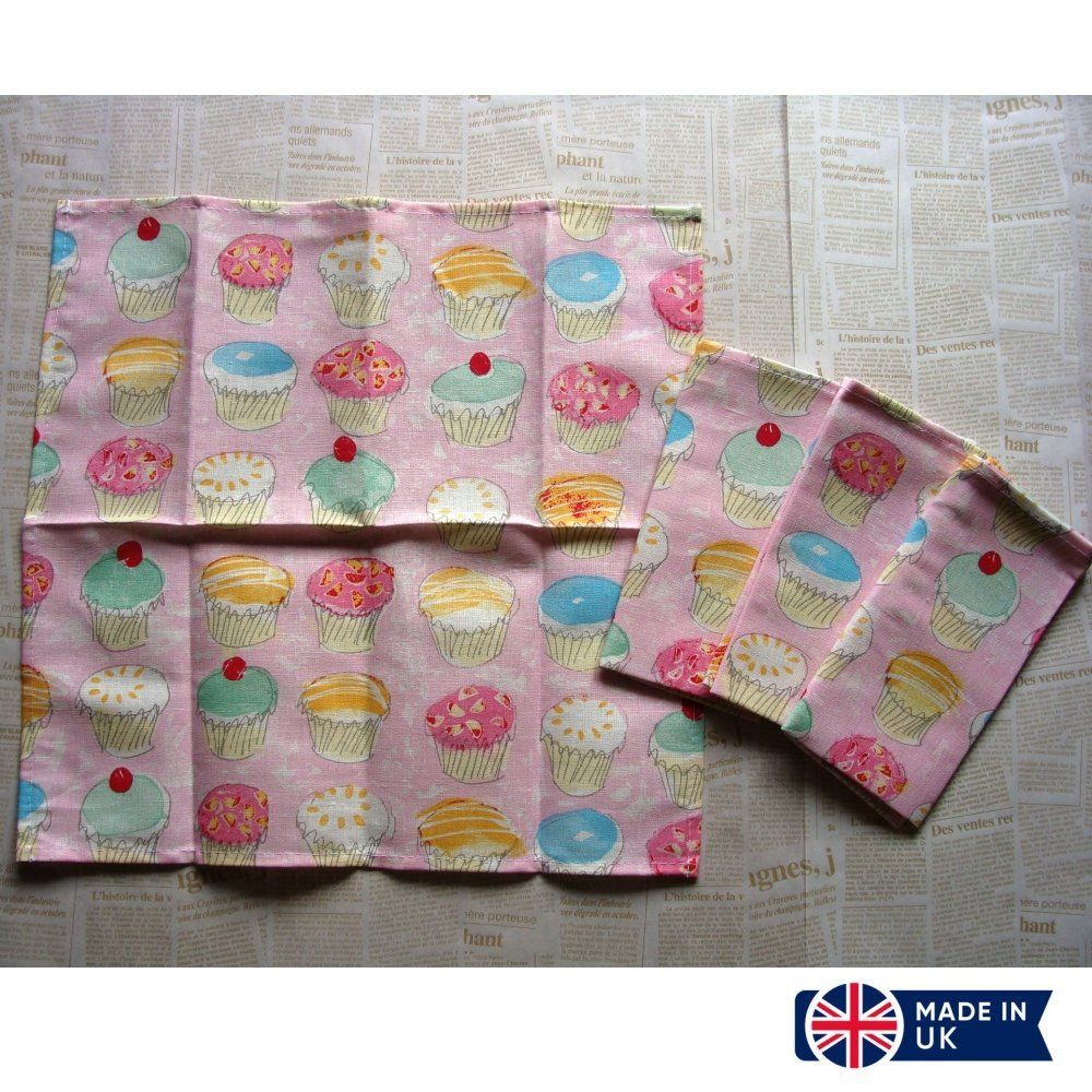 ナプキン 4枚組 テーブルクロス ４枚セット Napkins set of 4  Hot Paws ＆ Trogg (Paw-25) Made in UK イギリス直輸入