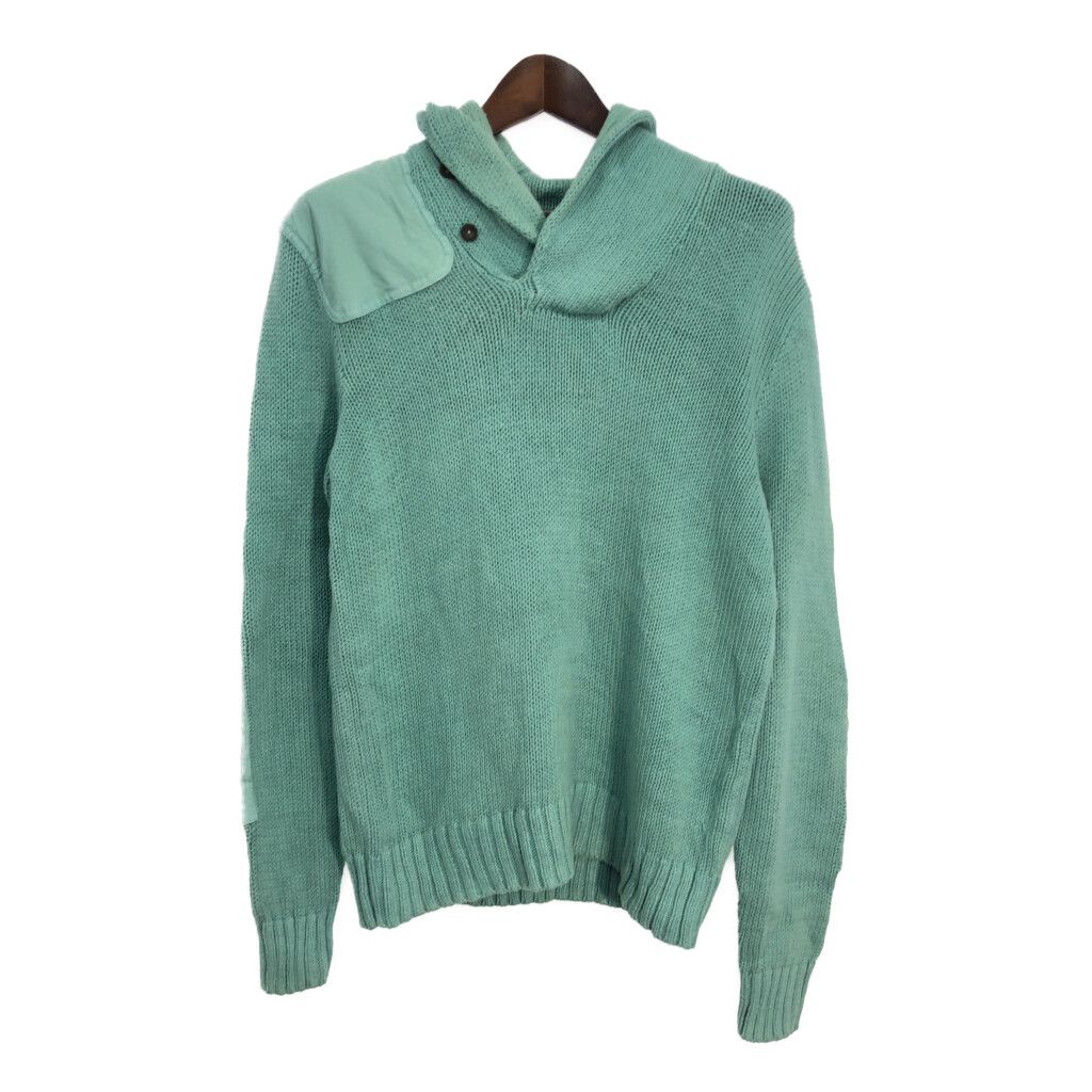 Polo by Ralph Lauren ポロ ラルフローレン リネン混 ショールカラー セーター グリーン (メンズ L)  古着 R4330