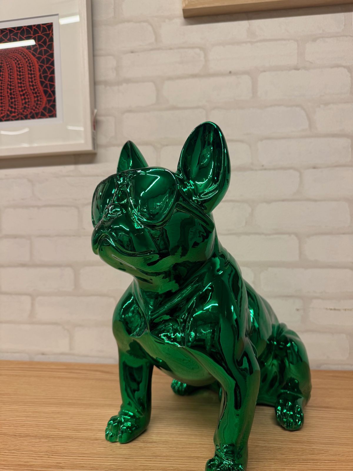 値下げしました！ フレンチブルドッグ メタリックグリーン オブジェ