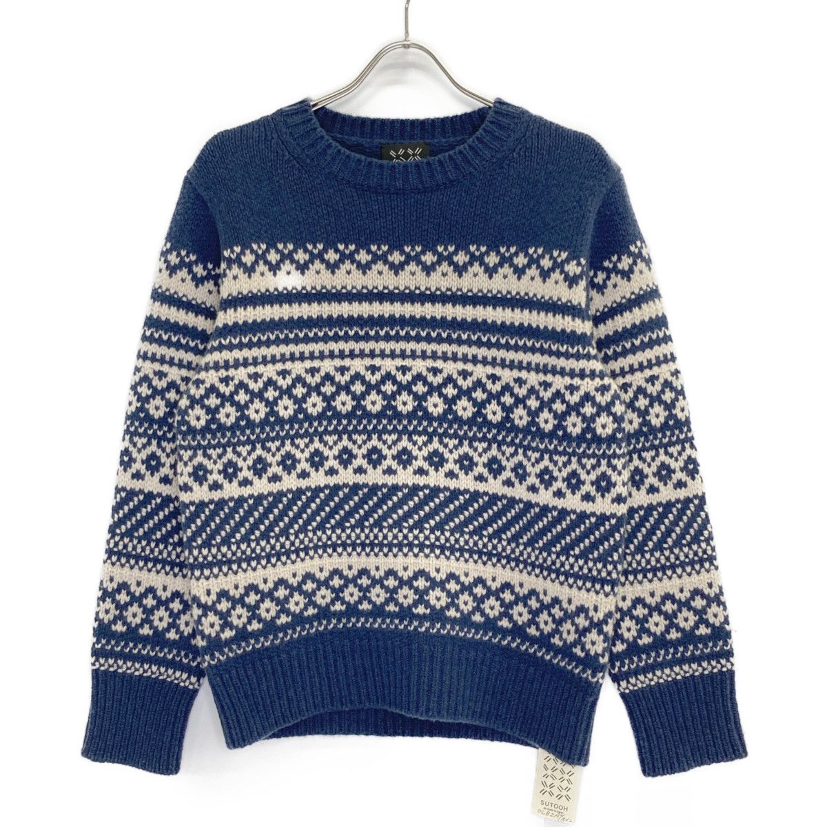 SUTOOH ストゥー ﾌﾞﾙｰ STU-A 22-KN 06 ｳｰﾙｶｼﾐﾔｼﾙｸ ｼﾞｬｶﾞｰﾄﾞ ﾆｯﾄ 2