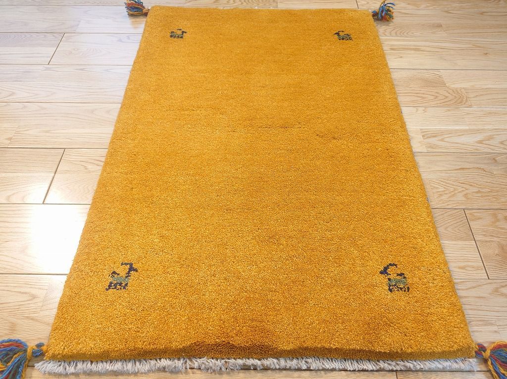 10 19迄メルカリ 目玉 ペルシャ ギャッベ 玄関マット ラグ 90x60cm 黄金色 ヤギ RJ12031G MARWIL-DEMENAGEMENTS_CH
