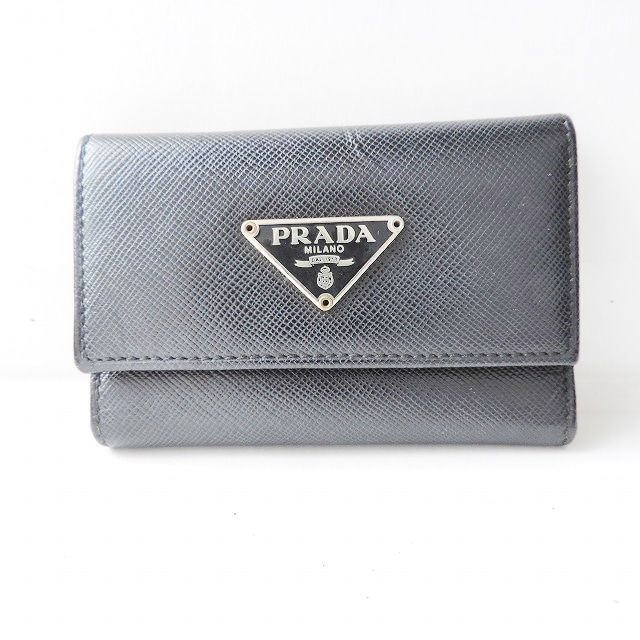 PRADA(プラダ) キーケース - 黒 6連フック レザー - メルカリ