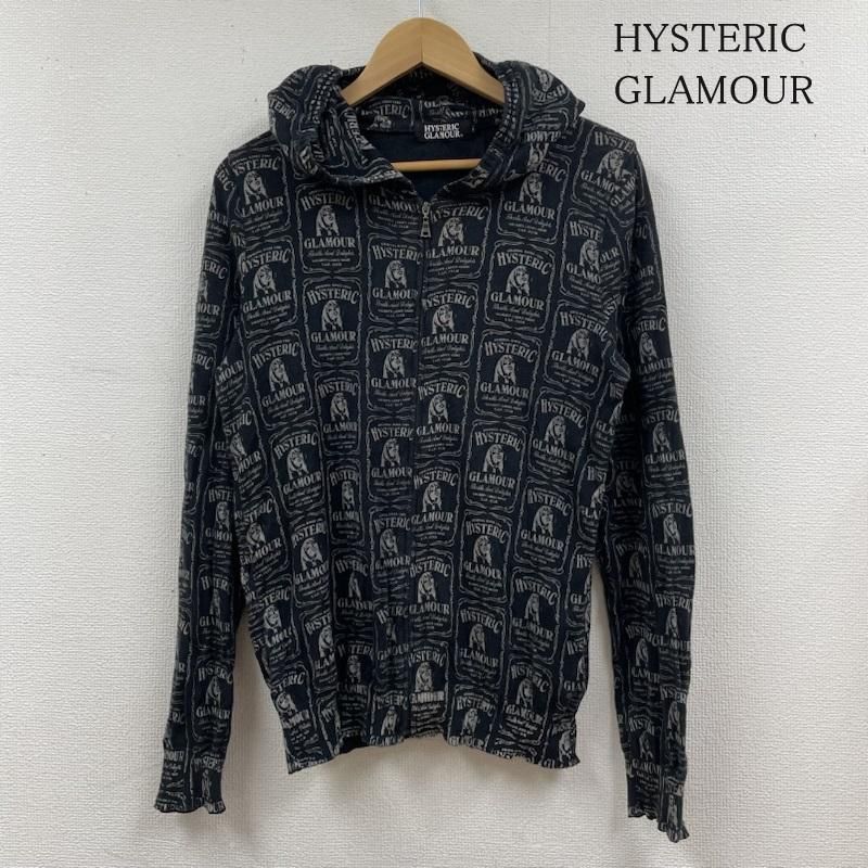 ヒステリックグラマー ヒスガール 総柄 フルジップパーカー 黒 L HYSTERIC GLAMOUR ヒステリックグラマー パーカー 長袖 長袖