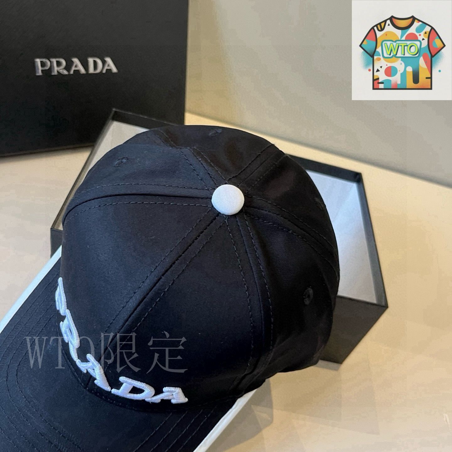 正規品PRADA ブラック ベースボールキャップ ☆Prada プラダ☆Re-Nylon ベースボールキャップ ブラック