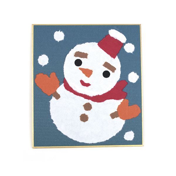 まとめ 藤久 和紙でつくるちぎり絵ミニ 冬 雪だるま