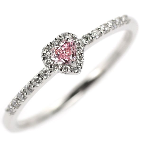 新品 希少 Pt950 ハートシェイプ 天然ピンク ダイヤモンド リング  