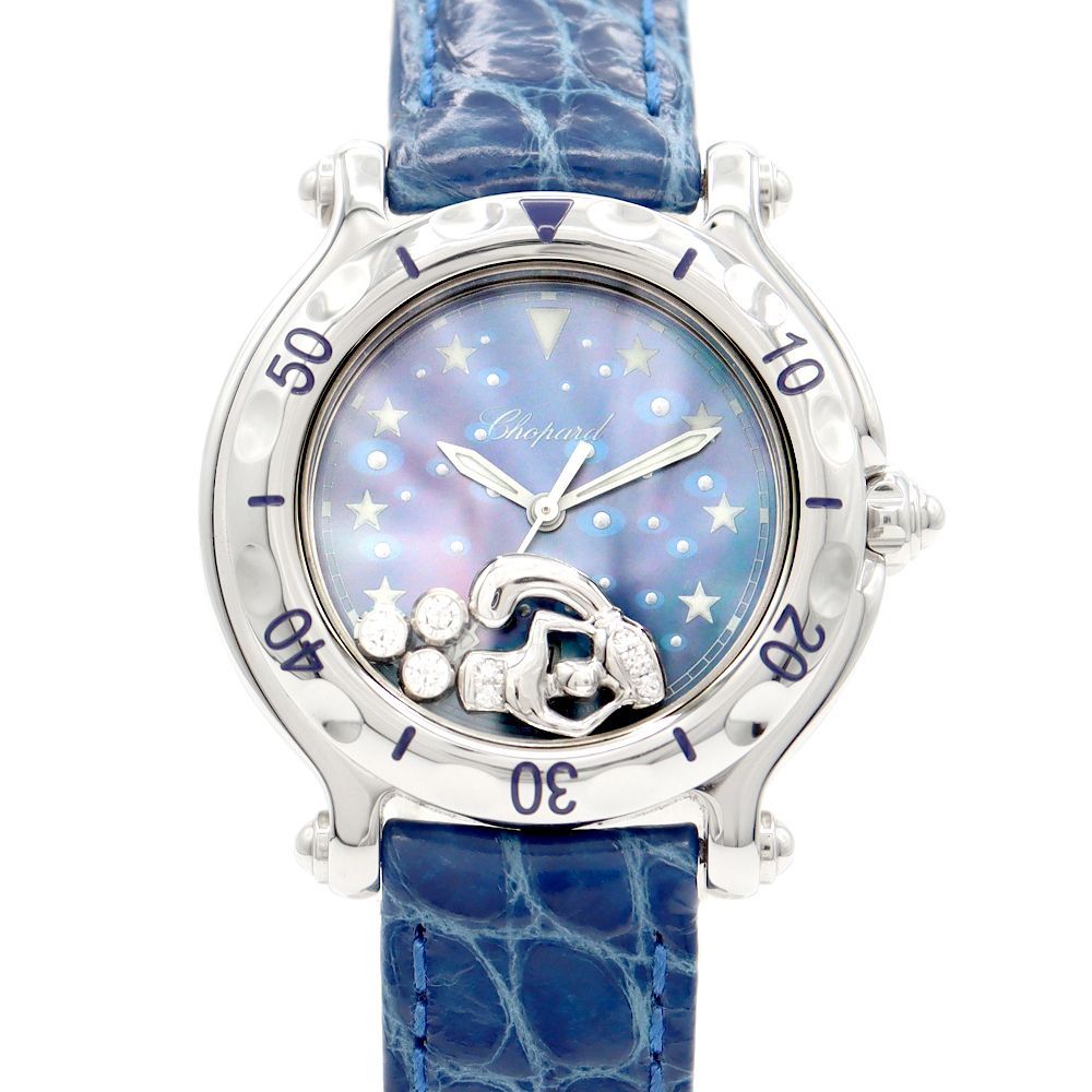 電池交換済 Chopard ショパール ハッピースポーツ ゾディアック 水瓶座