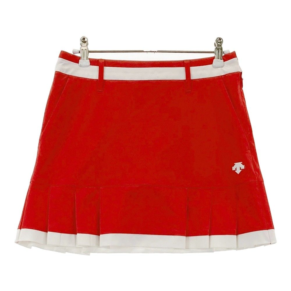 サイズ：S DESCENTE GOLF デサントゴルフ ×万美collection インナー付 プリーツスカート  レッド系 [240101289062]# ゴルフウェア レディース ストスト