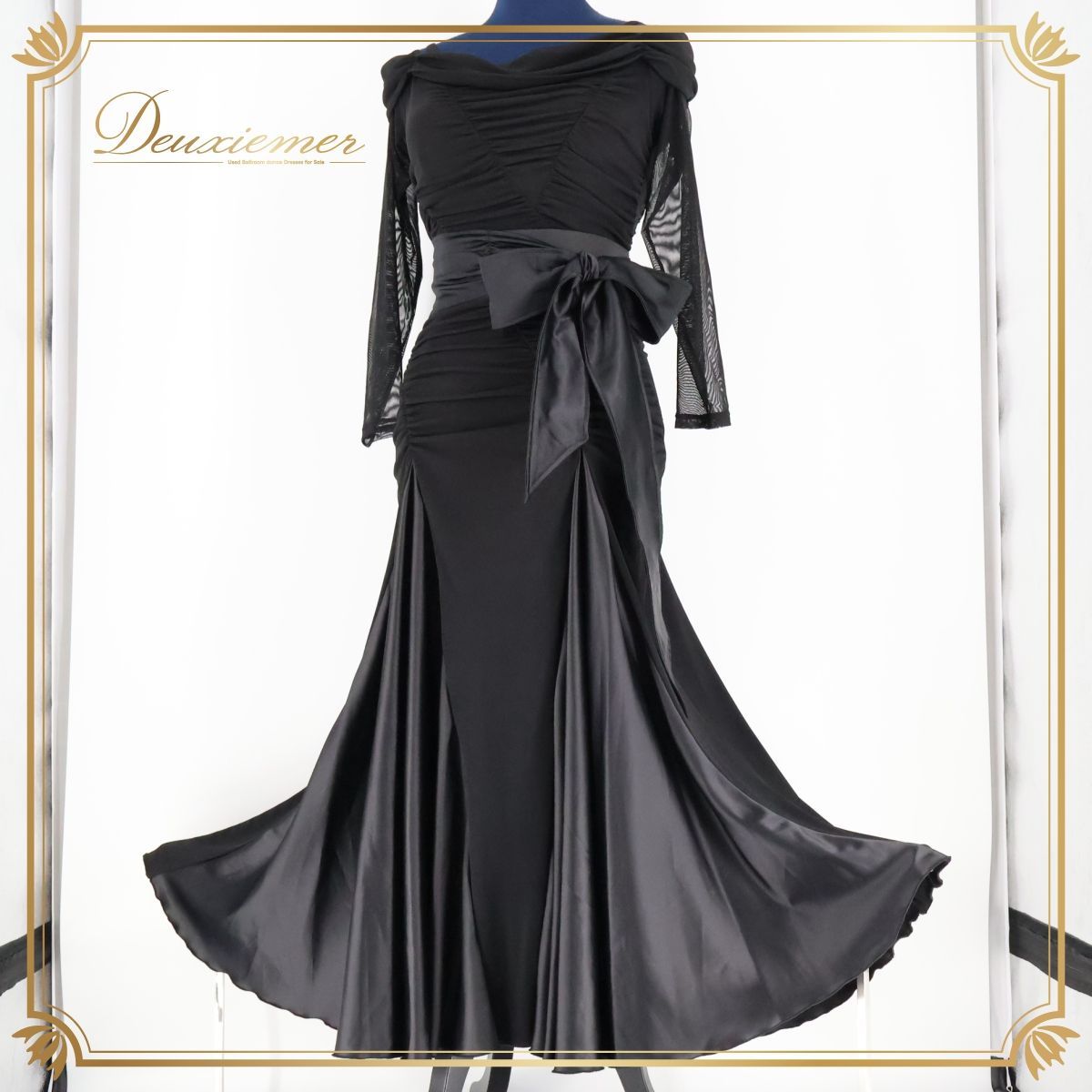 B1591★美品【チャコット】M★黒/シンプル/スタンダードドレス☆社交ダンス B1591☆美品【チャコット】M☆黒/シンプル/スタンダードドレス