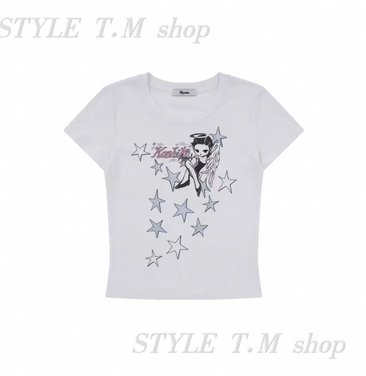 ✨韓国 大人気「Kashiko Angelic Pocket」ラグランTシャツ