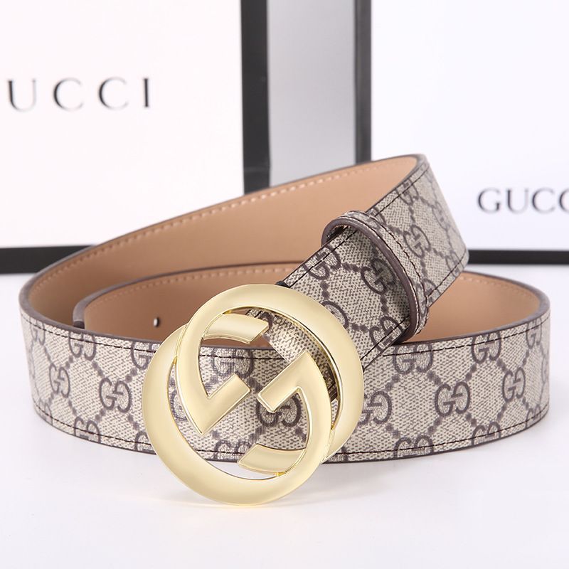 GUCCI グッチ ベルト ブラウンベルト 金のバックル 布の柄 ゴールド - メルカリ