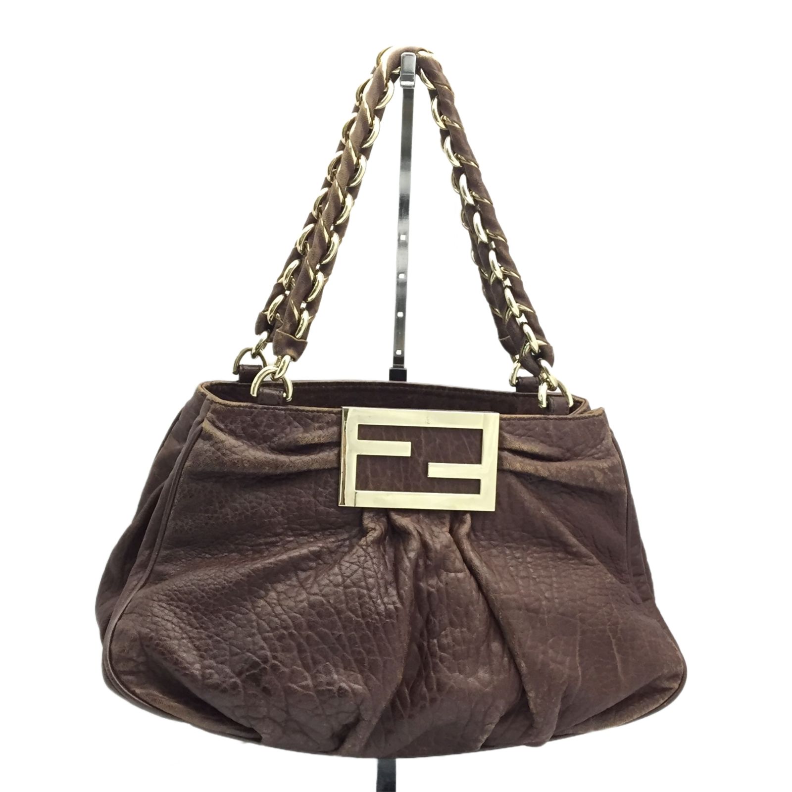 FENDI ミア チェーン ハンドバッグ ブラウン FENDI フェンディ ミアチェーンハンドバッグ ズッカ