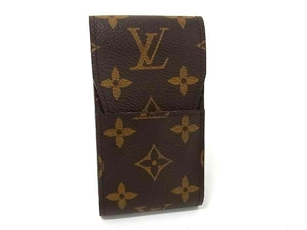 LOUIS VUITTON ルイヴィトン シガレットケース モノグラム エテュイ シガレット M63024 ブラウン PVC レザー ユニセックス 超