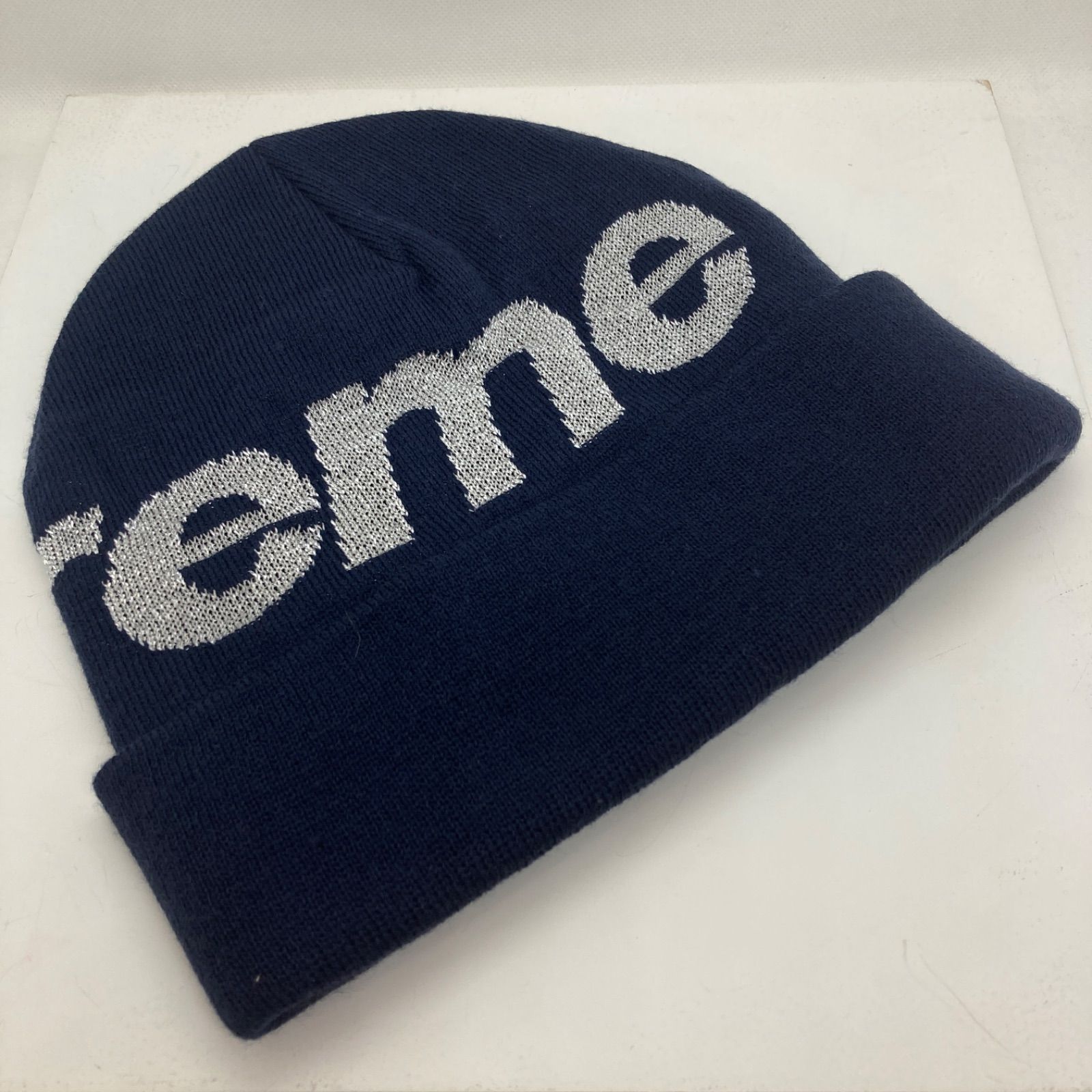 Supreme Big Logo Beanie Navy ネイビー-