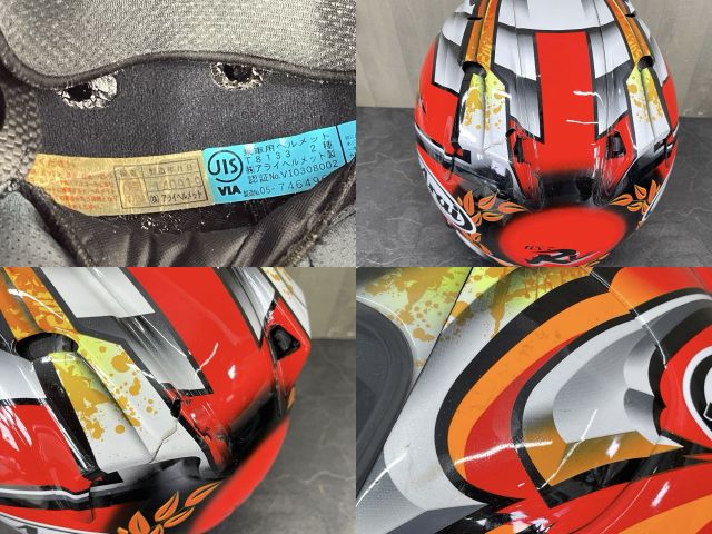 アライ ヘルメット フルフェイス 【中古】 ARAI RX-7 RRV SNELL YFDESIGN バイク用品 赤 白 黒 /58125