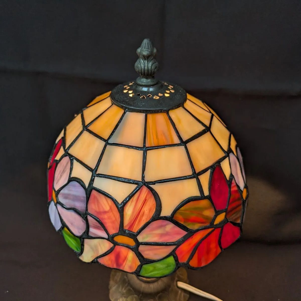 ! 外観良好 スタンドライト ランプ ステンドグラス アンティーク レトロ SUN LITE 間接照明