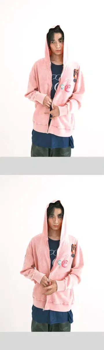 ショップフェアリー フードジップアップ カラー ウォッシング ワッフル ジップアップ